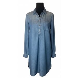 American Eagle Denim Dress Long Sleeve Western Style Lyocell Size Medium